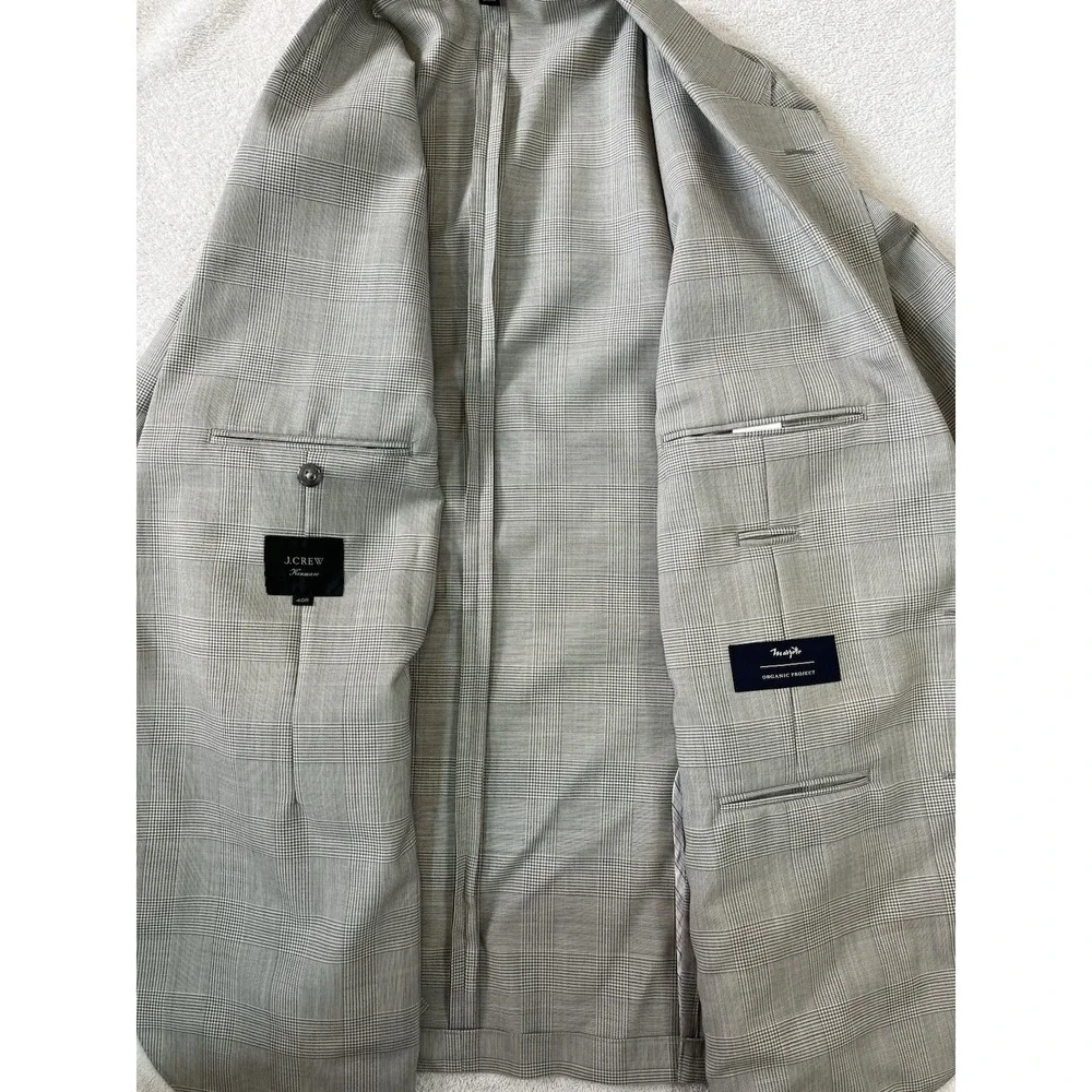 J.Crew Kenmare Blazer Italian Organic Wool Marzotto Glen Plaid Sport Coat 40R